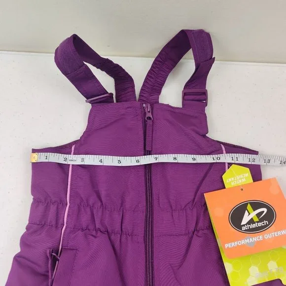 Athletech Performance Outerwear Purple Kids Snow Bibs Overalls Pants XS 4/5 - Picture 10 of 14